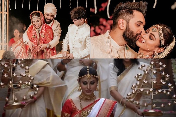 Mouni Roy Wedding Pics: बंगाली और साउथ इंडियन ब्राइडल बनी मौनी रॉय की शादी की तस्वीरें हुईं वायरल, देखें तस्वीरें
