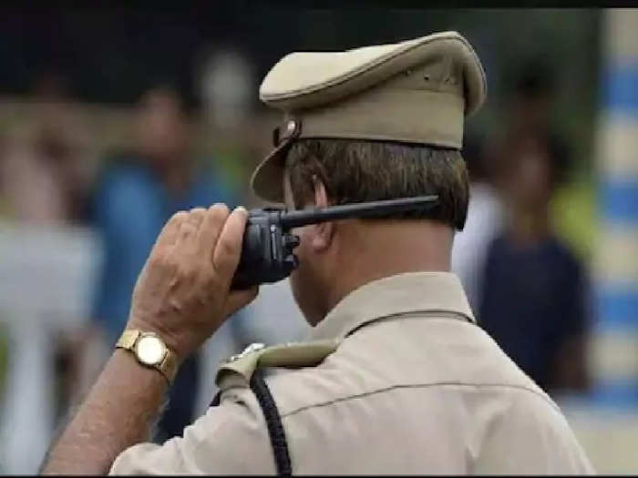 Police officer on phone