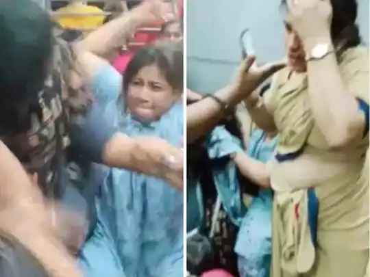 सीट को लेकर हुई लड़ाई, मुंबई लोकल ट्रेन में भिड़ी दो महिलाएं, एक महिला पुलिस घायल-देखें विडियो