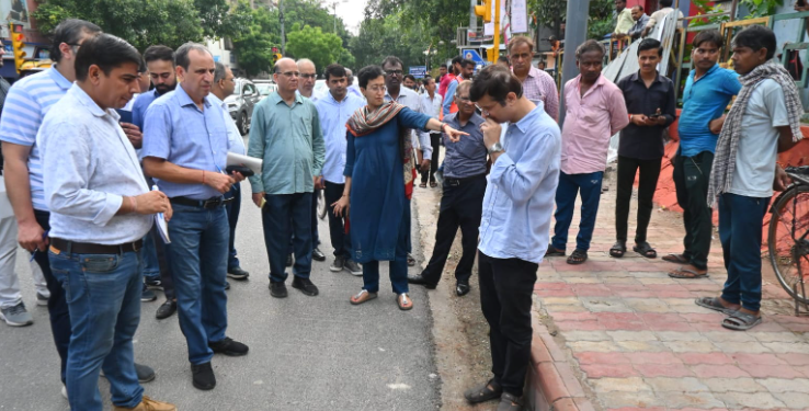 जी-20 के बाद अब पूरी दिल्ली को चमकाने की बारी, पीडब्ल्यूडी मंत्री आतिशी ने शंकर रोड व पूसा रोड का किया निरीक्षण