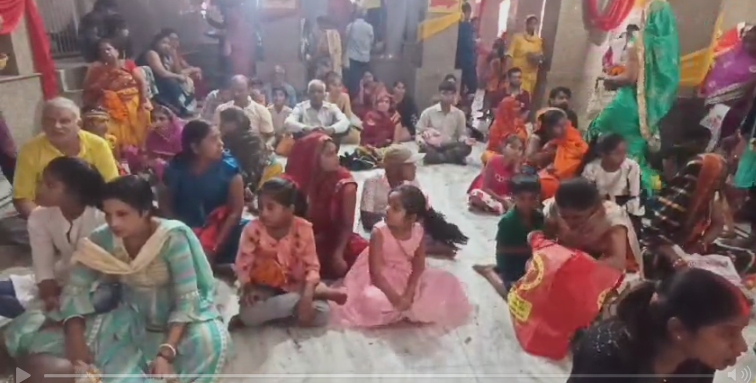 Girls worship in temples