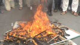 Farmers burnt effigies of youth