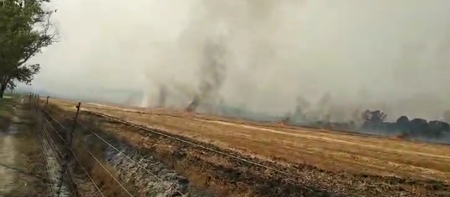 पीलीभीत में आग से हजारों का सामान जलकर राख, तेज हवा से आठ किलोमीटर के दायरे में फैली आग  
