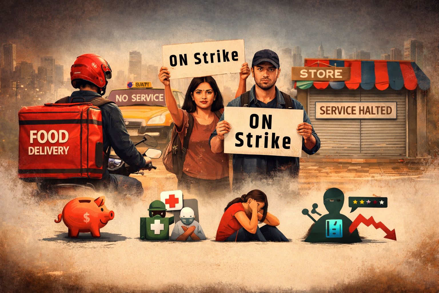 गिग वर्कर्स की हड़ताल: सुविधा के पीछे छुपी असुविधा