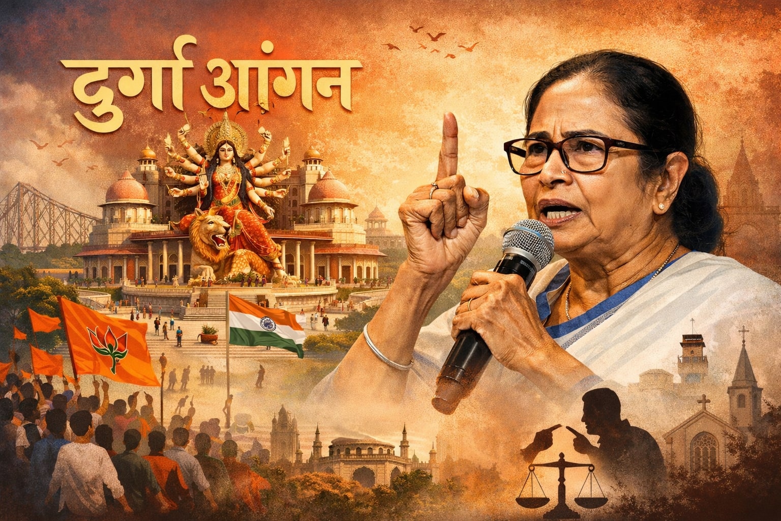 दुर्गा मंदिर से उठी सियासी आँधी: ममता बनर्जी का बयान और उसके मायने
