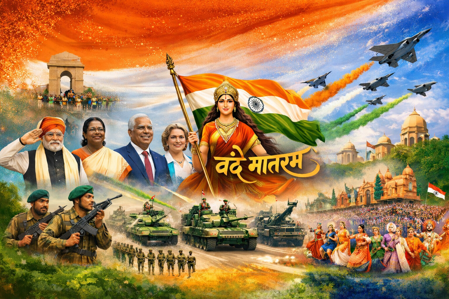 Republic Day 2026: 77वें गणतंत्र दिवस पर कर्तव्य पथ से लेकर देश तक गूंजा ‘वंदे मातरम्’