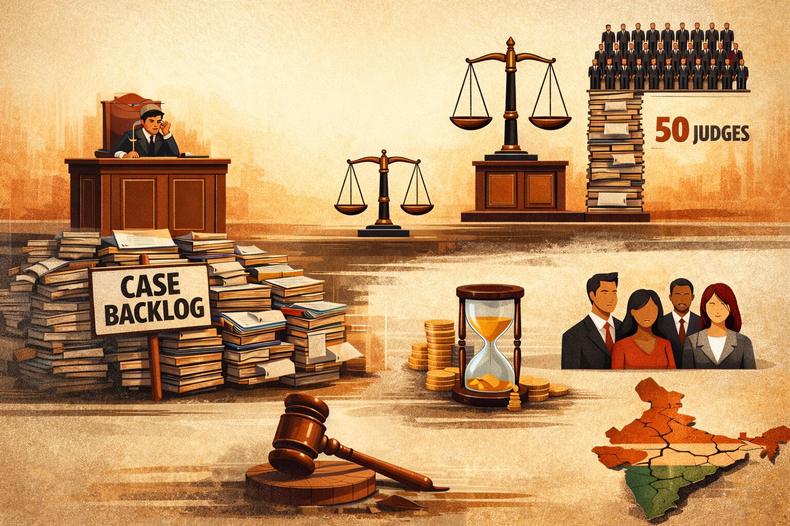 देस में दस लाख जनसंख्या पर मात्र 15 जज: न्याय व्यवस्था पर गंभीर संकट