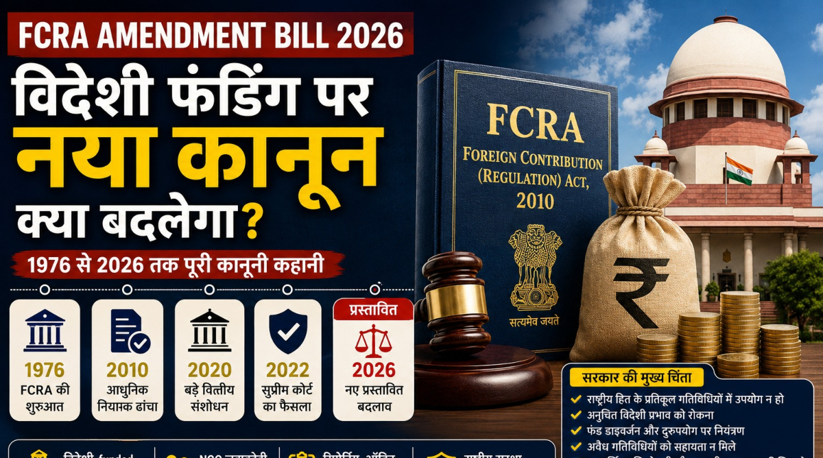 FCRA AMENDMENT BILL 2026 : विदेशी फंडिंग पर नया कानून...क्या बदलेगा? जानिए 1976 से 2026 तक पूरी कहानी