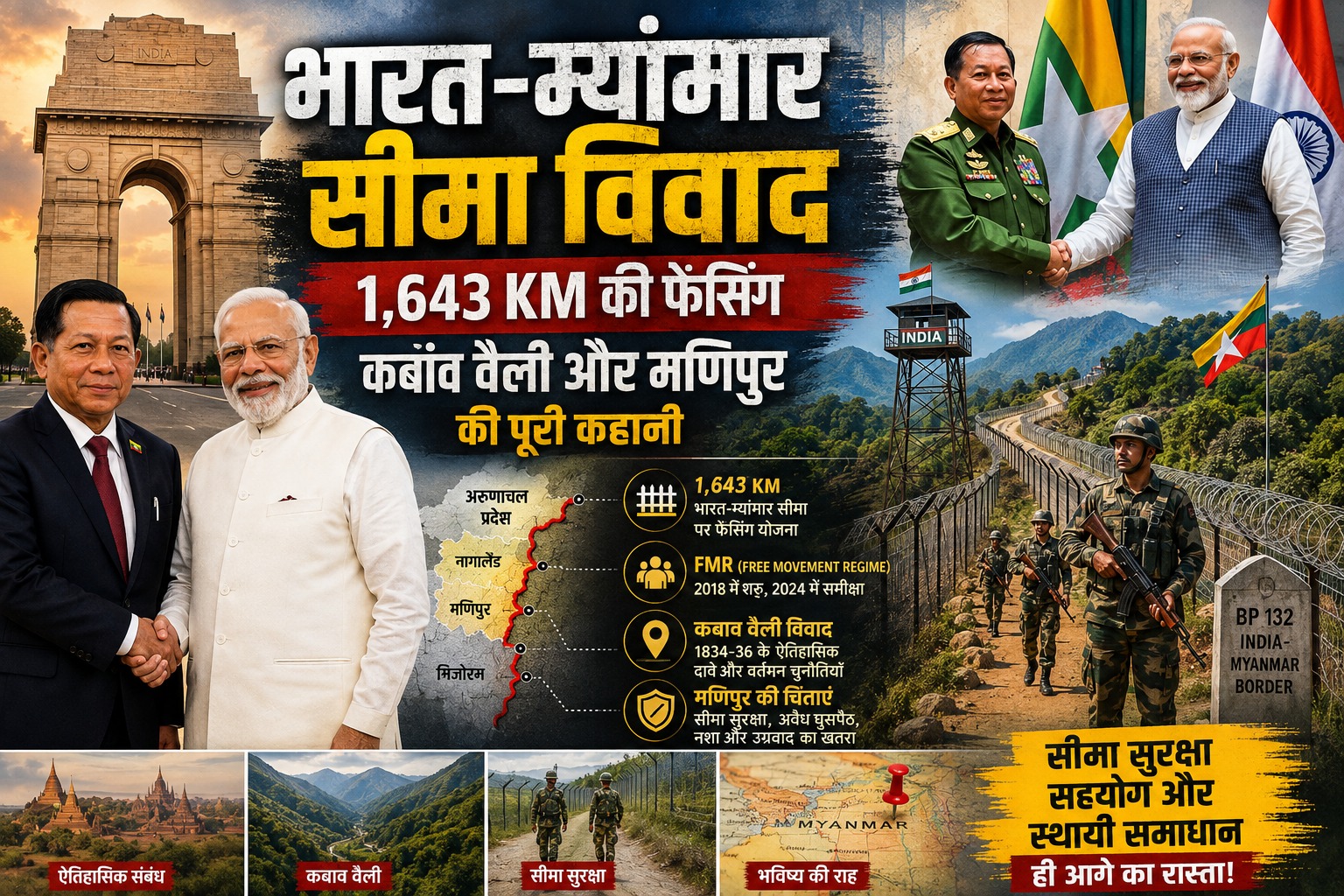 1,643 KM की फेंसिंग… लेकिन असली सवाल कुछ और है! भारत-म्यांमार सीमा पर क्यों मचा बवाल? 1,643 KM की फेंसिंग… लेकिन असली सवाल कुछ और है! भारत-म्यांमार सीमा पर क्यों मचा बवाल?
