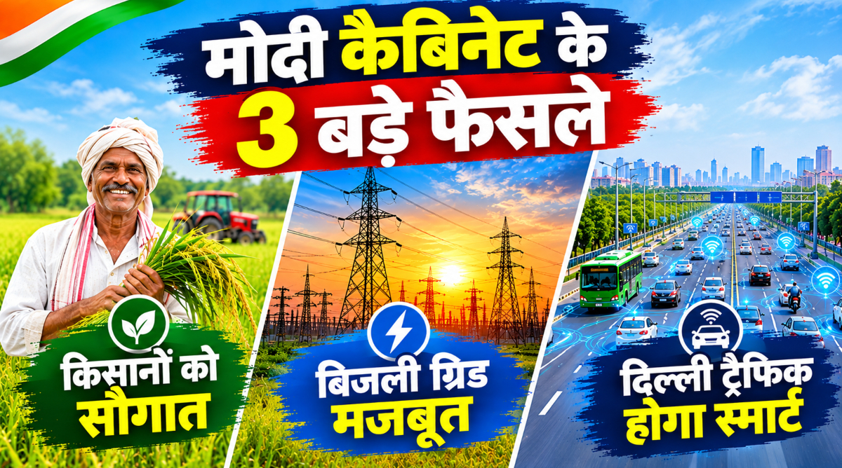 मोदी कैबिनेट के 3 बड़े फैसले, किसानों को सौगात, बिजली ग्रिड मजबूत, दिल्ली ट्रैफिक होगा स्मार्ट