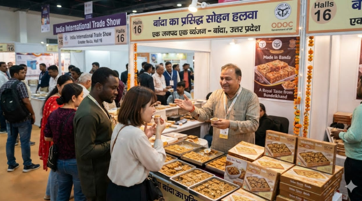 ग्रेटर नोएडा में बांदा के सोहन हलवे का जलवा, विदेशी खरीदारों ने भी चखा स्वाद