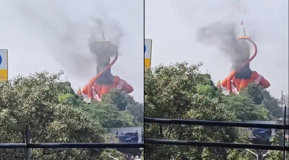 Delhi : दशहरा के दिन विशाल हनुमान प्रतिमा में लगी आग से मचा हड़कंप