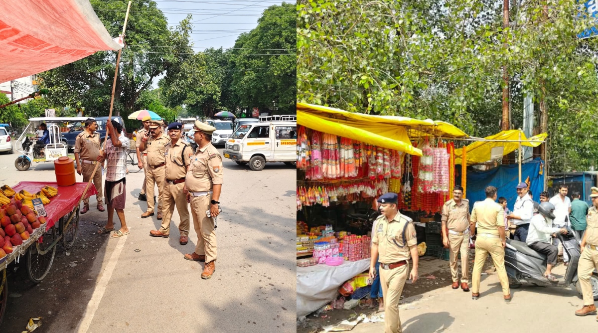 Kanpur : पुलिस ने किया औचक निरीक्षण, सड़क किनारे अवैध अतिक्रमण पर कार्रवाई